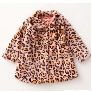 Pink Chicken Kate Coat in Pink Leopard Fur 2Y